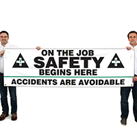 Safety banner: Job safety begins here