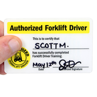 2-Sided Forklift Certification Wallet Card