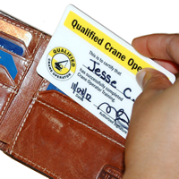 Qualified Crane Operator,Wallet Card