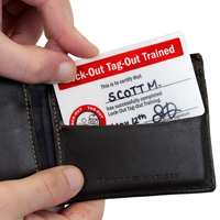Self Laminating Lock-Out Tag-Out Trained Double Sided Wallet Card