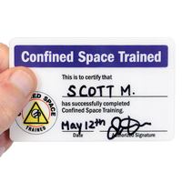Confined Space Trained, Wallet Card