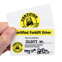 2 - Sided Certified Forklift Driver wallet Card
