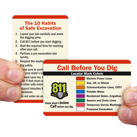Call Before You Dig 2 sided Wallet Cards