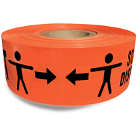 Roll of orange keep 6 feet apart barricade tape