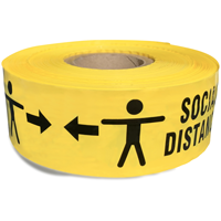 Barricade tape for social distancing in yellow