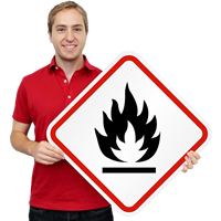 GHS Flammable Hazard ISO Signs
