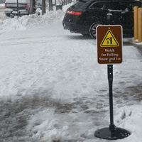 Watch out for falling snow and ice sign