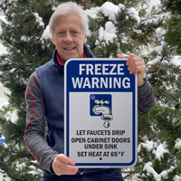 Freeze warning sign for apartments