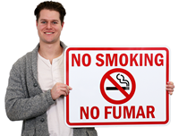 No Smoking Fumar Signs