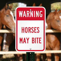Warning - Horses May Bite Signs
