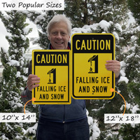 Falling ice and snow caution sign
