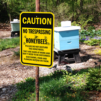 No Trespassing Honeybee Yard Signs