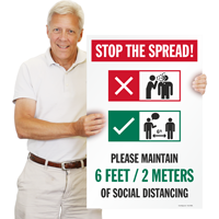 Social Distancing Sidewalk Sign - Please Maintain Safe Distance