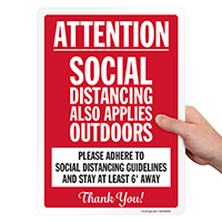 Social Distancing Outdoors Sign