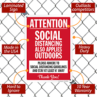 Attention: Maintain Social Distancing Outdoors