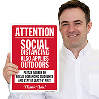 Outdoor Social Distancing Reminder Sign
