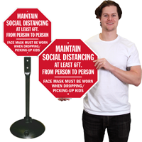 Social Distancing Drop-Off Sign Kit