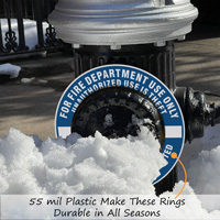 Blue Fire Hydrant Ring Label