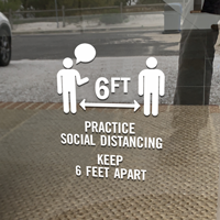 Social Distancing Reminder: Keep Six Feet Apart Window Decal