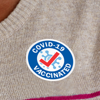 Vaccination certification stickers