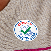 Vaccinated badge stickers