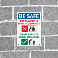 Stay Safe, Maintain Social Distance Sign