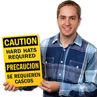 Caution Hard Hats Required Signs