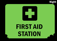 Add Your First Aid Text Glow Sign