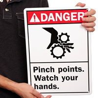 Danger Pinch Points Watch Your Hands Signs