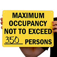 Maximum Occupancy Persons Signs