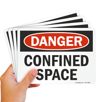 Safety sign for confined spaces
