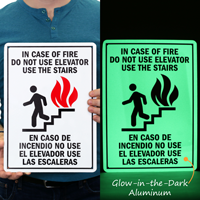 Do Not Use Elevator, Use The Stairs Bilingual Sign