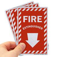 Set of Labels for Fire Extinguishers