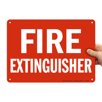 Safety sign indicating fire extinguisher location