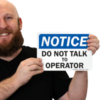 Hazard communication sign for operators