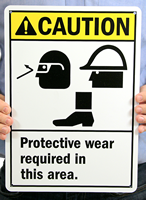 Caution (ANSI) Wear Protective Equipment Signs