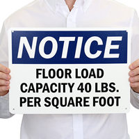Floor Load Capacity ___ Lbs. Per Square Foot Custom Sign