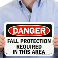 Danger Fall Protection Required Signs