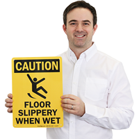 Slippery Floor When Wet Caution sign