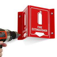 Directional Projecting Fire Extinguisher Sign
