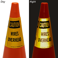 Wires Overhead Cone Collar Sign