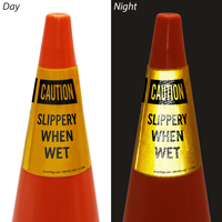 Slippery When Wet Cone Collar Safety Sign