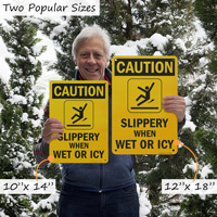 Slippery when icy signs