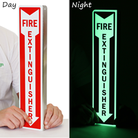 Glow-in-the-Dark Extinguisher with Arrow Sign