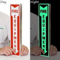 Glow-In-The-Dark Fire Equipment Sign