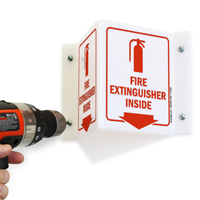 Projecting Fire Extinguisher Sign: Inside