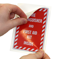 Fire Extinguisher And First Aid kit label