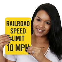 Railroad speed restriction marker