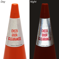 Check Door Clearance Cone Message Collar Sign