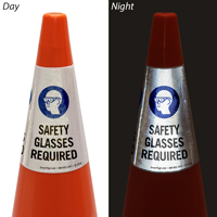 Safety Glasses Required Cone Message Collar